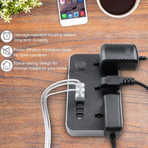 Rallonge Multiprise 3 Prises + 6 Ports USB Avec Interrupteur