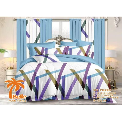 Lot Complet : 2 Draps + 2 Taies + 2 Rideaux – Design Élégant et Confort Assuré