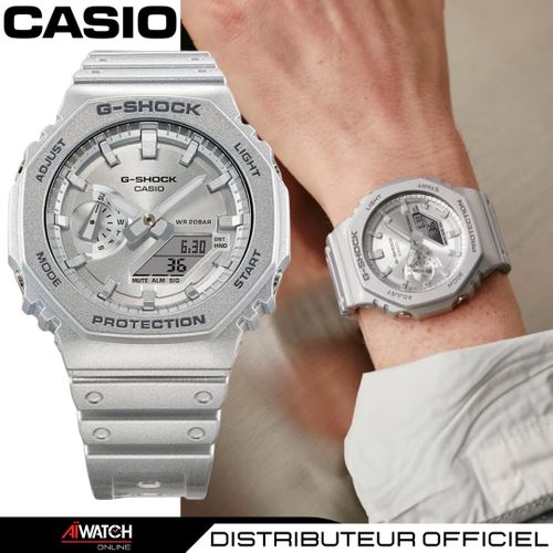 Montre Homme Casio - GA-2100FF-8ADR - Bracelet En Résine Gris - Affichage Analogique - Numérique - Résistant à L'eau