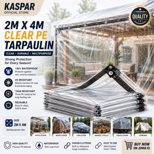 Auvent transparent en PVC imperméable 2 x 4 m - Bâche de protection rétractable pour cour et terrasse