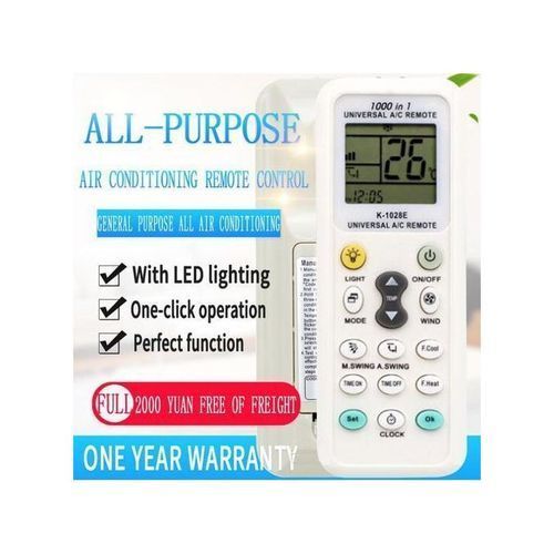Tlcommande Numrique - LCD - Pour Climatiseur - 1000 En 1 - Blanc