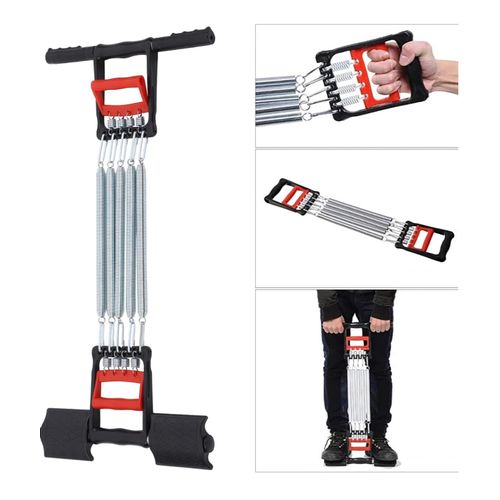 Exerciseur à Ressort, extenseur de Poitrine à Ressort, Exercice de Bras à Ressort Amovible, Exercice à Ressort 3 en 1 avec 5 Ressorts pour Exercice d'entraînement Musculaire à