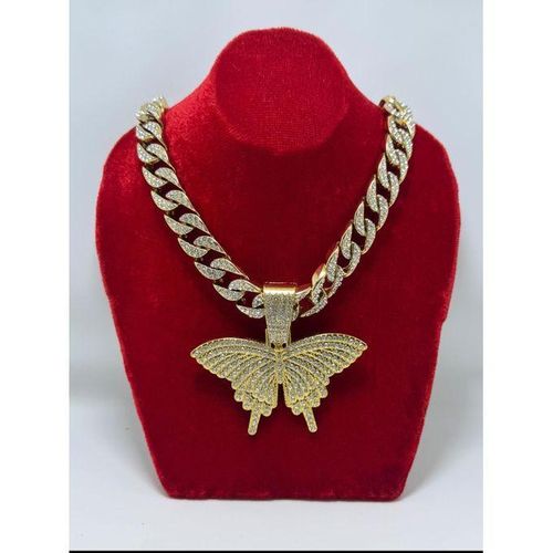 Chic Chaîne En Strass Luxueuse Bling Médaillé Papillion RR