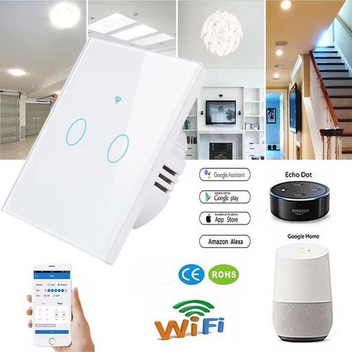 Interrupteurs connectés standard UE compatibles Google Alexa, Amazon, Smartlife, Tuya App, Zigbee, Wifi, avec télécommande