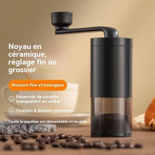 Moulin à café manuel à cartouche en céramique - Régulation de la finesse, mouture uniforme pour usage domestique