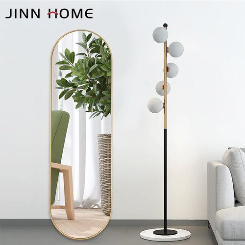 Miroir Doré Ancien Cadre Intégral pour Sol et Mur, Miroir Décoratif Vintage pour Chambre et Salle de Bain, Cadre Métallique