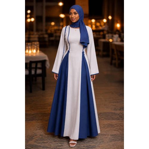 Robe longue élégante bicolore