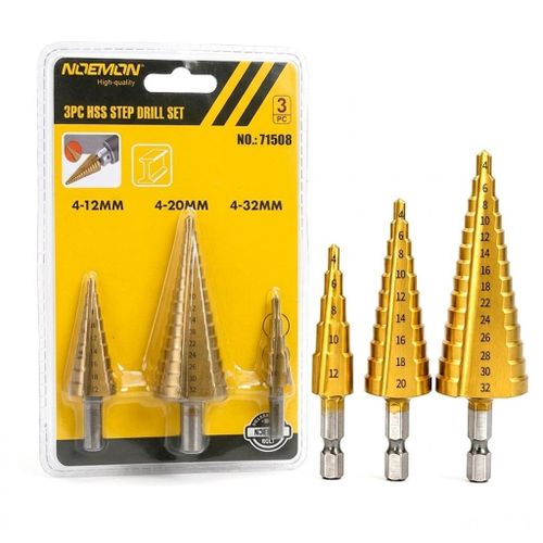3 Forets Étagés HSS Pour Le Perçage Revêtus De Titane 4-12mm 4-20mm 4-32mm