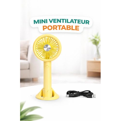 Mini Ventilateur Portable Rechargeable – Ventilateur Main & Bureau 2 en 1
