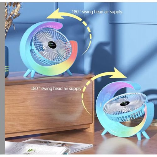 Ventilateur De Bureau Portable Coloré Avec Lumière LED