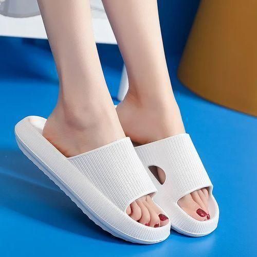 Chaussons EVA super doux antidérapants pour salle de bain - Blanc