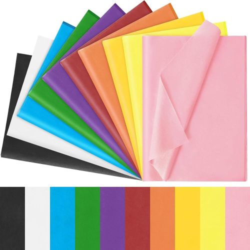 Papier d'emballage Cadeau, Papier de Soie Coloré, 100 Feuilles 50×35cm