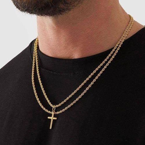 Double Chaîne Hommes Et Femme Croix de Jesus