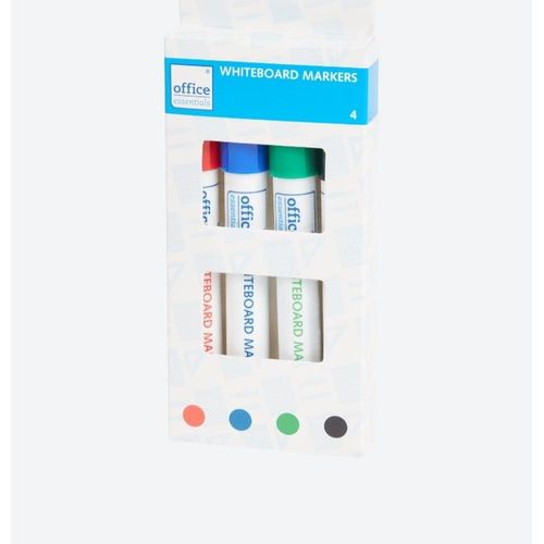 Lot de 4 marqueurs effaçables pour tableau blanc. OFFICE ESSENTIALS . Import France