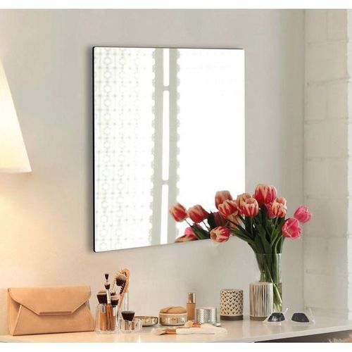 Miroir Acrylique Auto-Adhésif Flexible, Autocollants Imperméables Carré 30cm*30cm