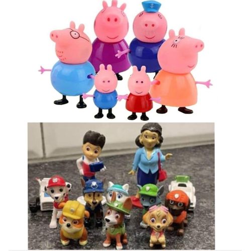 Lot De 18 Figurines Pat Patrouille et Peppa Pig - Paw Patrol