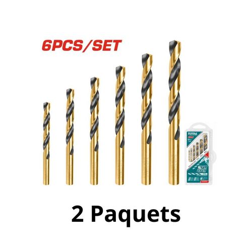 2 Coffrets De Forets HSS Métal 6 Pièces - TACSD0605 - Forets Helicoïdaux 2 à 8mm