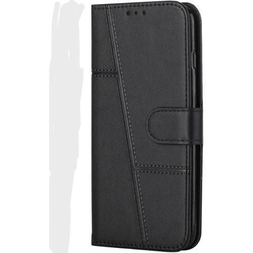 Etui A Rabat En Cuir Compatible Xiaomi Redmi 13C -Noir