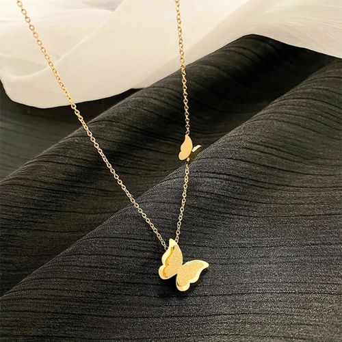 Chaîne En Acier Inoxydable Pendentif Papillon