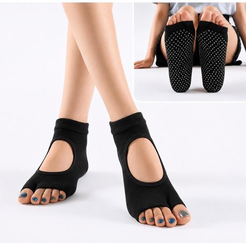 Yoga Socks Open Toe – Chaussettes Pilates Antidérapantes, Respirantes et Confortables pour Yoga, Fitness