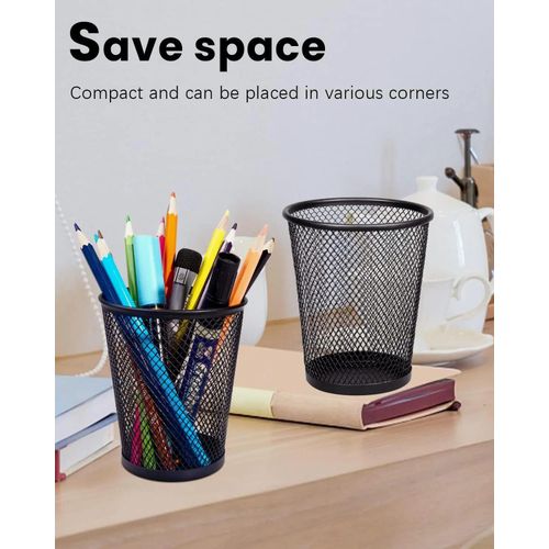 Porte-crayon gobelet en métal noir Porte pour bureau