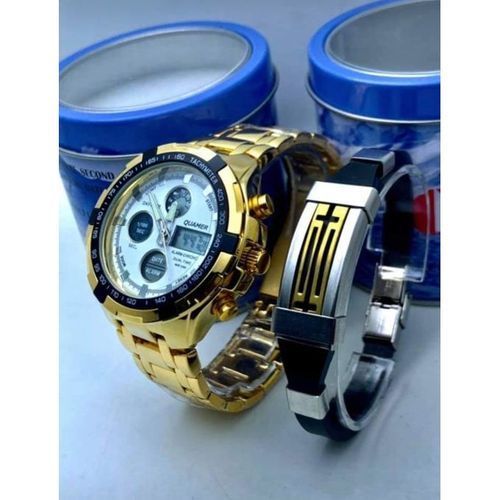 Montre Homme En Acier Inoxydable Modèle De Luxe+bracelet Offert