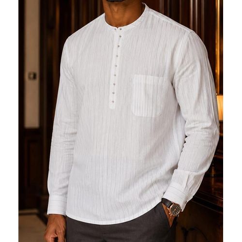 Chemise Hommes Manches Longues Tissu Lin qualité Supérieure