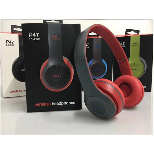 Casque Bluetooth Multi-Fonction P47-Rouge