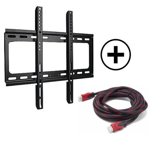 Support Mural TV 14 - 42 POUCES + Cable HDMI Rond 1,5m-Noir