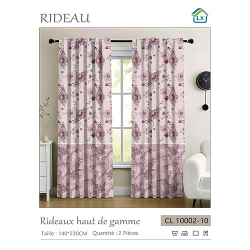 Lot de 2 Rideaux haut de gamme de Porte/Fenêtre - 140/230CM - À motif CL 10002-10
