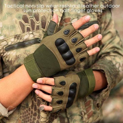 Gants Tactiques Pour Motard Et Muscu - Vert
