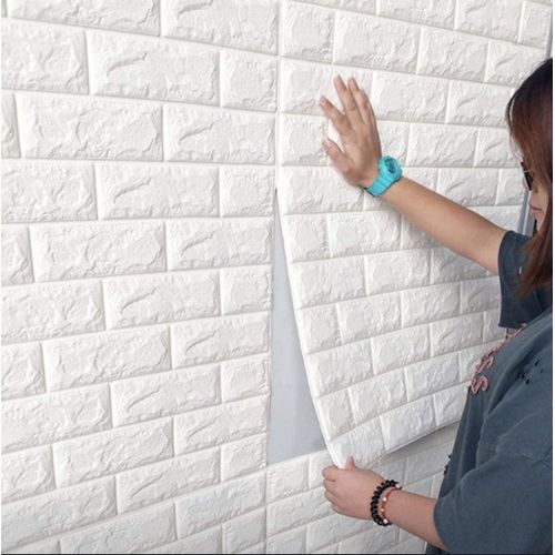Lot de 10 panneaux muraux 3D, en mousse PE auto-adhésive, imperméables, adaptés à la décoration murale intérieure des chambres et des salons.