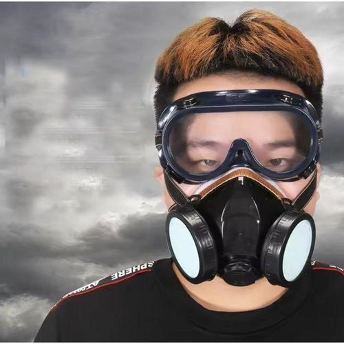 Filtre Air, Masque Oculaire, Masque à Gaz Anti-Poussière, Chimique Organique De Sécurité Avec Lunettes, Respirant