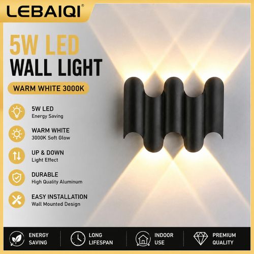 Applique murale LED d'intérieur – Idéale pour escaliers, chevets, combles ou salons – Éclairage haut/bas pour couloirs – 5 W