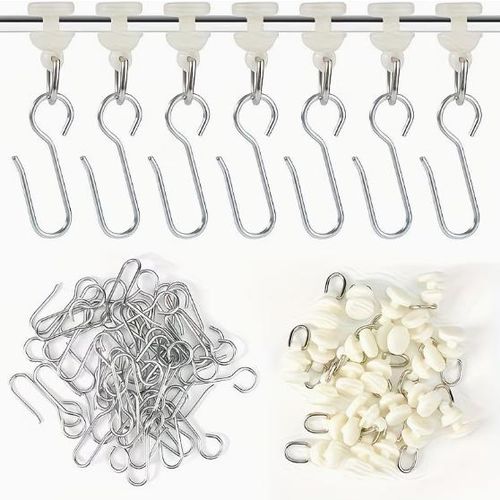 Ensemble de 40 poulies silencieuses avec 40 crochets métalliques