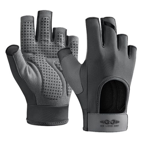 Gants de fitness pour hommes et femmes, gants d'haltérophilie antidérapants sans doigt, gants de fitness pour hommes, gants de demi-doigt antidérapants d'exercice, adaptés à l'entraînement et à l'exercice de gymnase, à l'haltérophilie