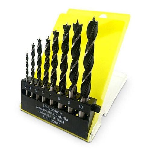8 Mèches à bois, foret bois, mèche bois pointe centrage, foret menuiserie, set mèches bois, outils bricolage bois, perçage bois précis