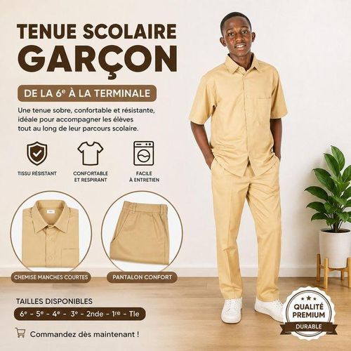 Tenue Scolaire Garçon kaki – De la 6e à la Terminale (collège et lycée)