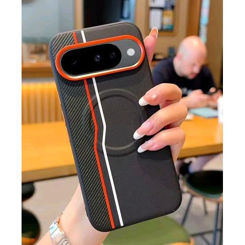 Coque pixel 9 Pro / pixel 9 noir orange mag