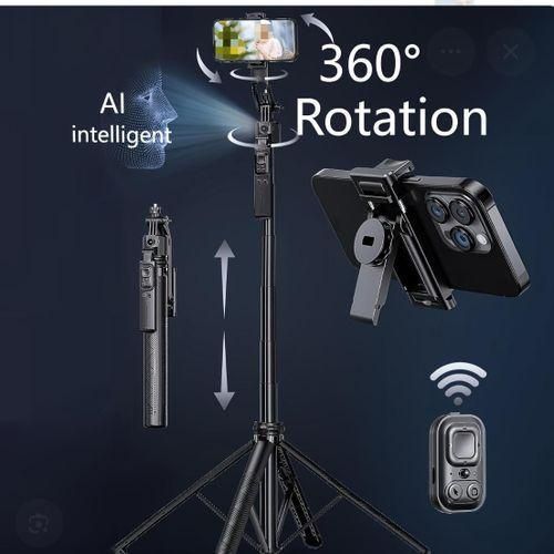Stabilisateurs Trépied stable C12 AI Tracking suivi avec intelligent artificiel de l'IA 1,85 mètre Tourne jusqu'à 360° Tres Solide ultra-longue, télécommande Bluetooth