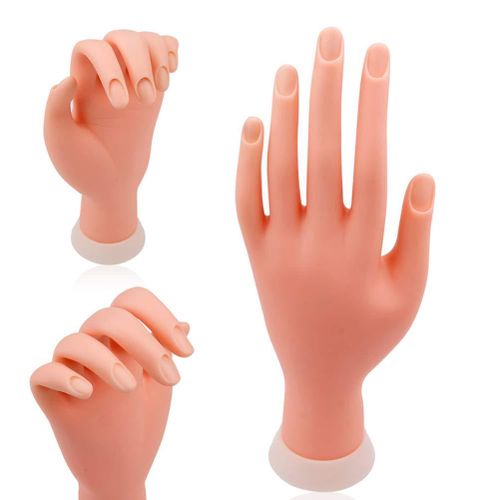 Main de manucure flexible en silicone