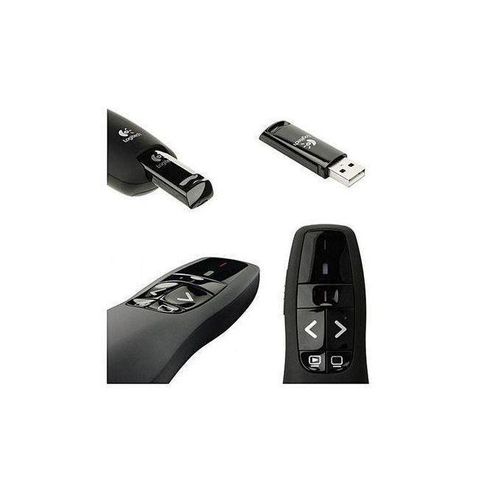 Logitech R400 Télécommande de Présentation sans Fil, 2,4 GHz/Récepteur USB, Pointeur Laser Rouge, Portée de 15 Mètres, 6 Boutons, Commande