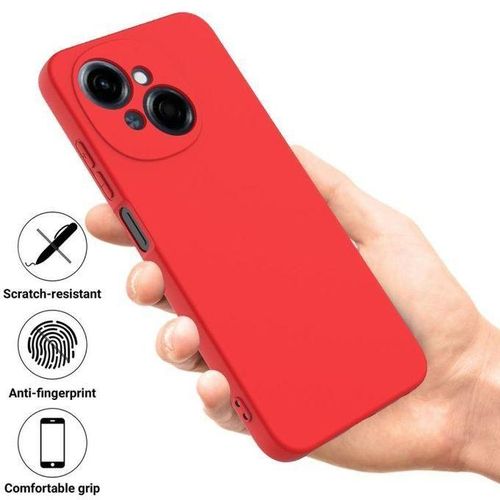 Coque en silicone compatible Tecno Pop 9 avec 1 antichoc - Rouge