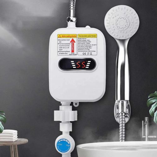 Chauffe-Eau Instantané Électrique Digital – Chauffage Rapide 3 Secondes – Kit Douche Thermostatique Complet
