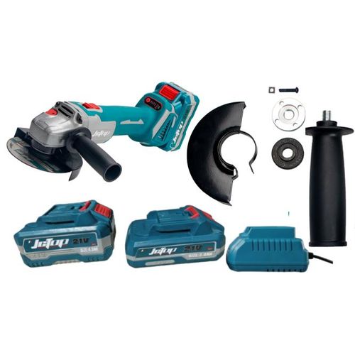 Meuleuse dAngle sans fil Jctop 21V - Moteur Brushless Haute Performance - Pack 2 Batteries 40Ah 20Ah Chargeur - Pour Dcoupe Mtal Pierre et Polissage - Kit Complet Professionnel