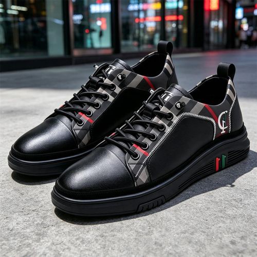 Chaussures décontractées confortables pour homme – Baskets de running color-block – Baskets pour hommes - Chaussures pour hommes - Noir