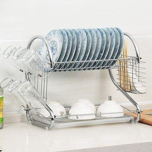 Chic Égouttoir à Vaisselle Pour Comptoir De Cuisine à 2 Niveaux