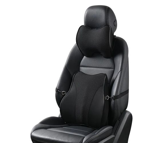 1 Ensemble Coussin Cervical Voiture Noir & Appui-tête