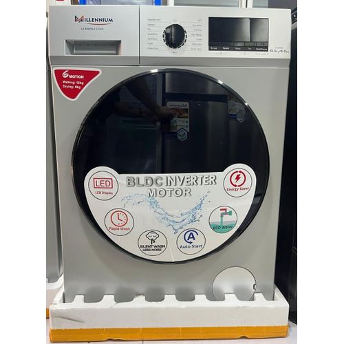 Machine À Laver Automatique 10Kg Sécheuse- MILLENNIUM - Économie 33% - Front Load - Gris
