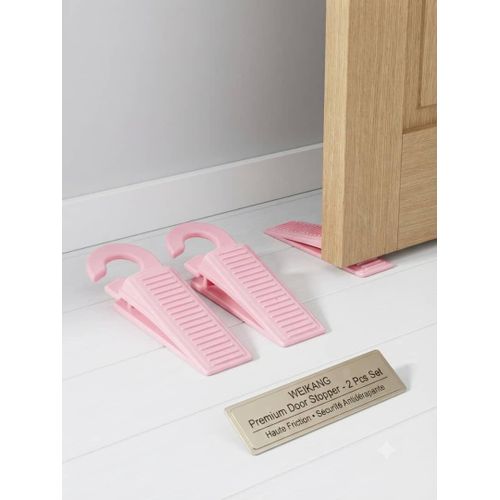 Lot de 2 Cales-Portes en Silicone avec Crochet de Rangement – Rose
